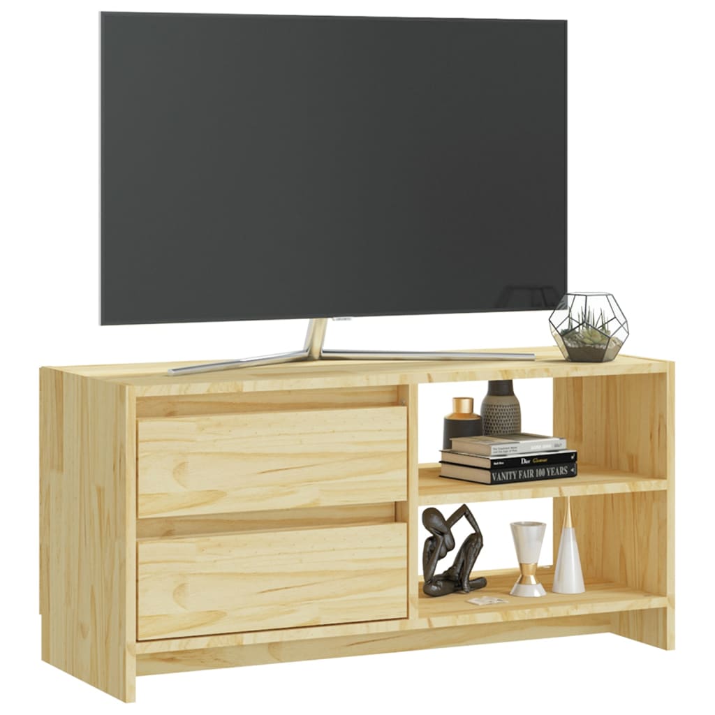 Meuble TV 80x31x39 cm en bois de pin massif