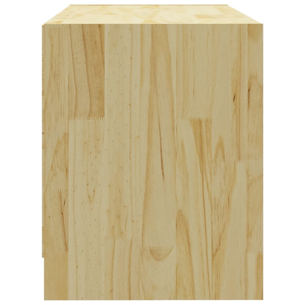 Meuble TV 80x31x39 cm en bois de pin massif