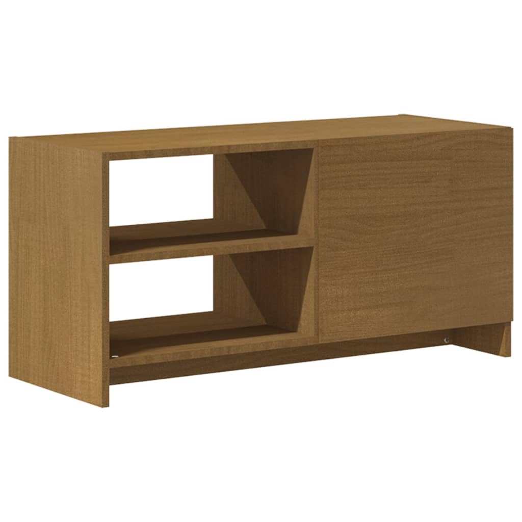 Meuble TV 80x31x39 cm en bois de pin massif