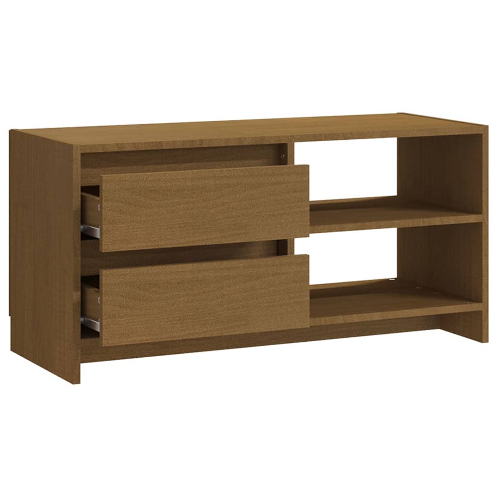 Meuble TV 80x31x39 cm en bois de pin massif