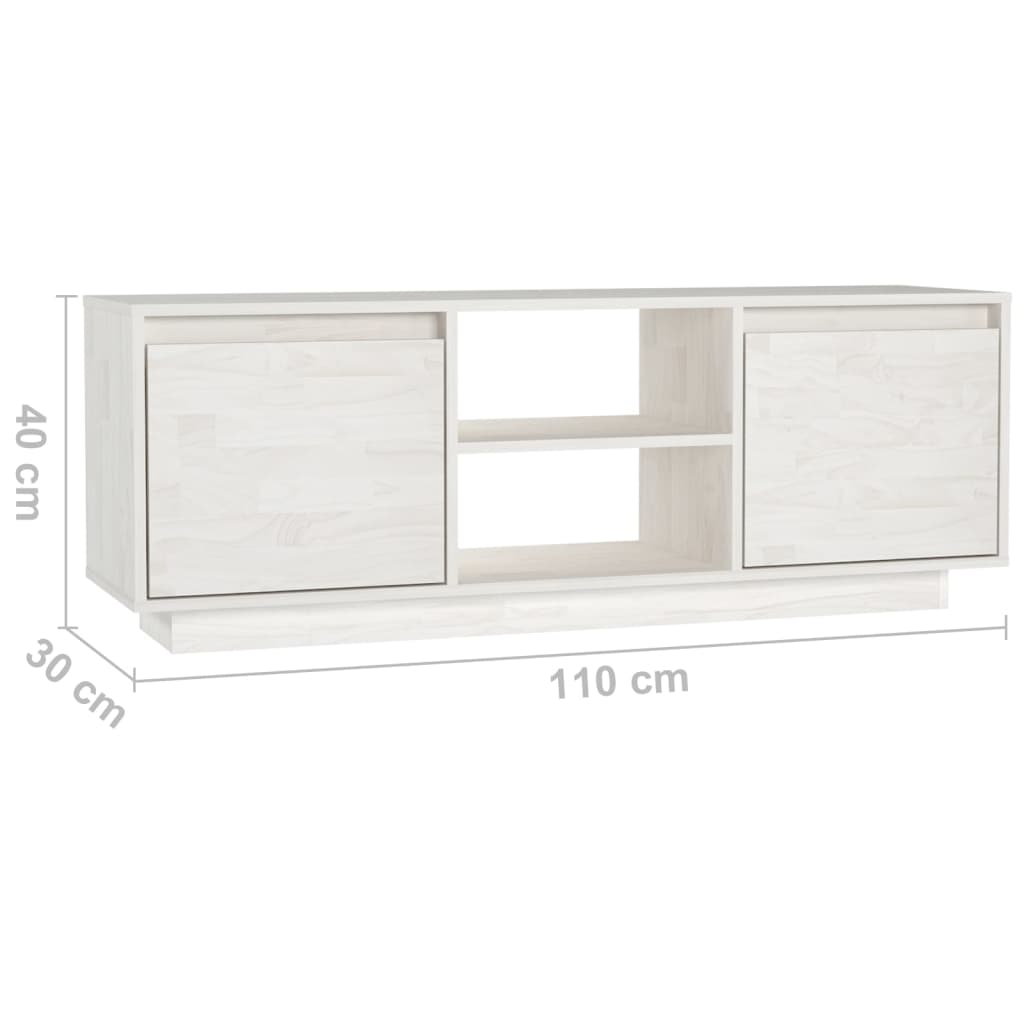 Meuble TV 110x30x40 cm en bois de pin massif