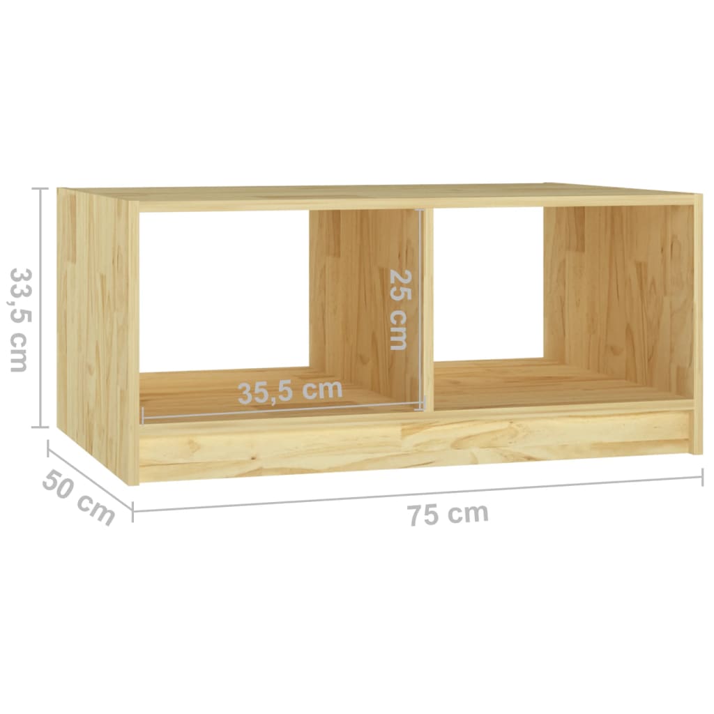 809906 Table basse 75x50x33,5 cm Bois Massif Pin