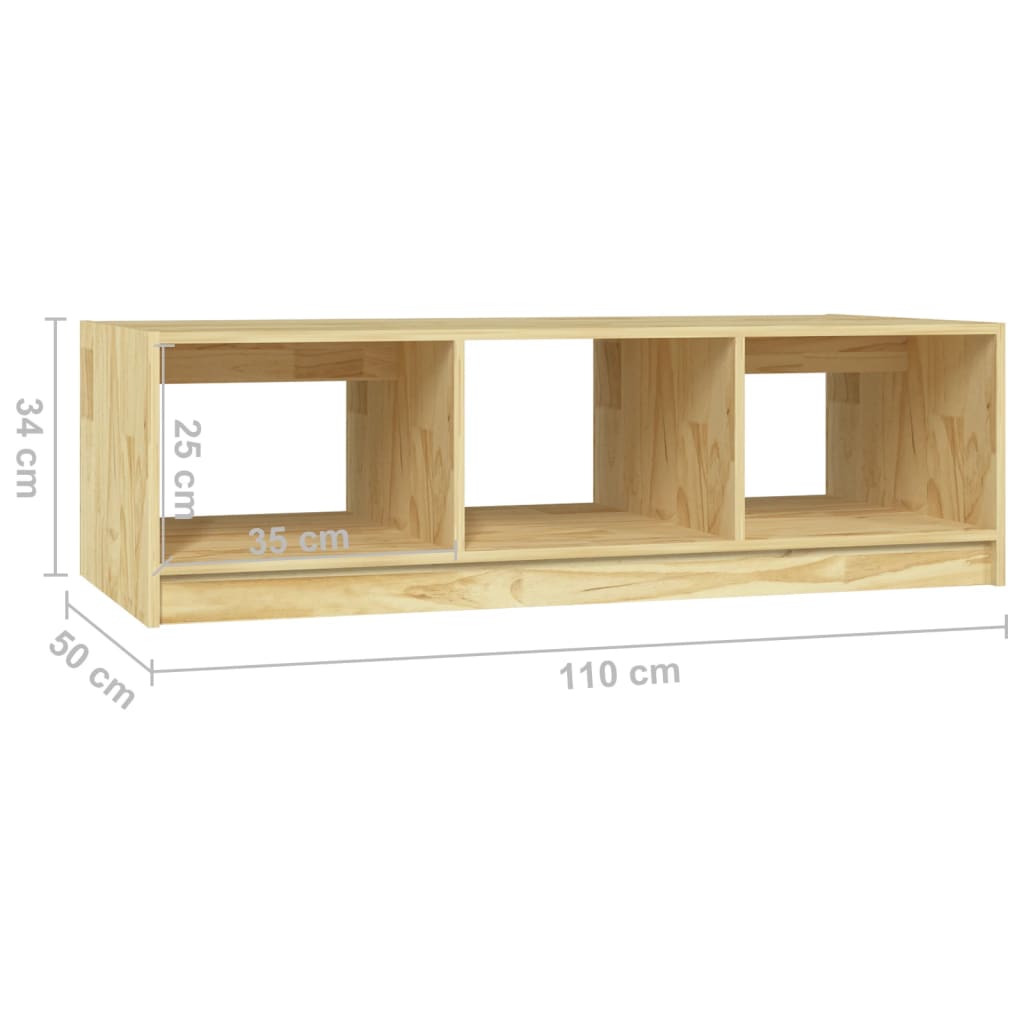 Salontafel 110x50x34 cm massief vurenhout