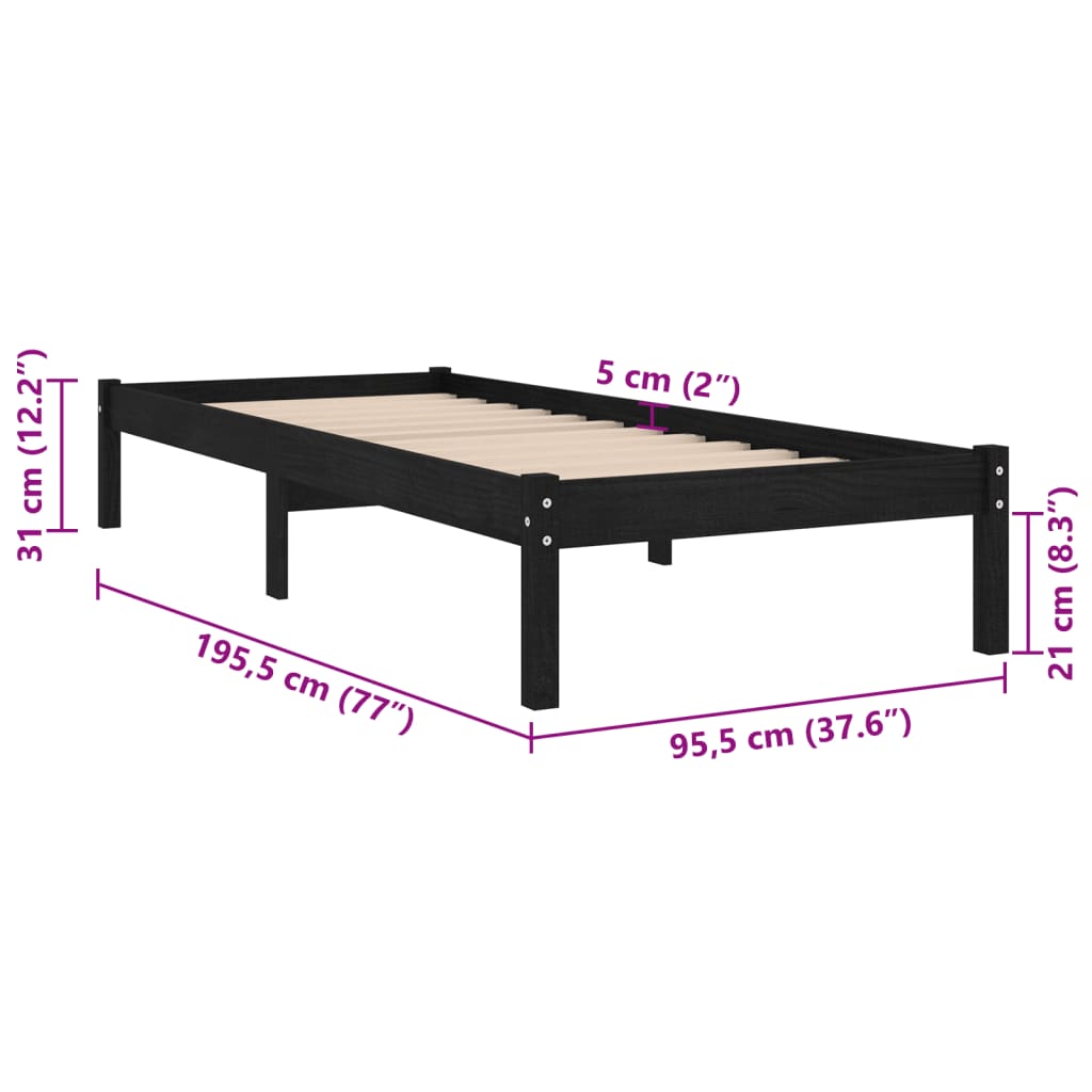 Bedframe massief grenenhout 140x190 cm