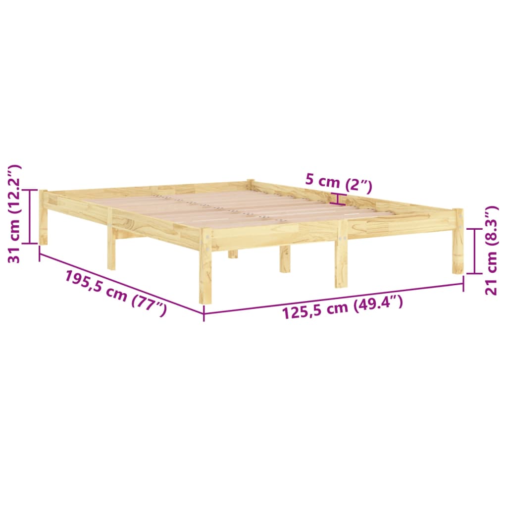 Bedframe massief grenenhout 140x190 cm