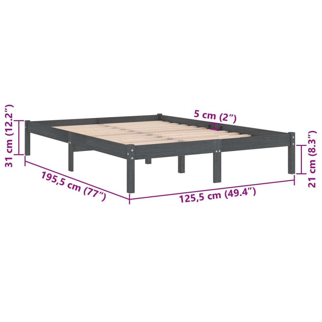 Bedframe massief grenenhout 140x190 cm