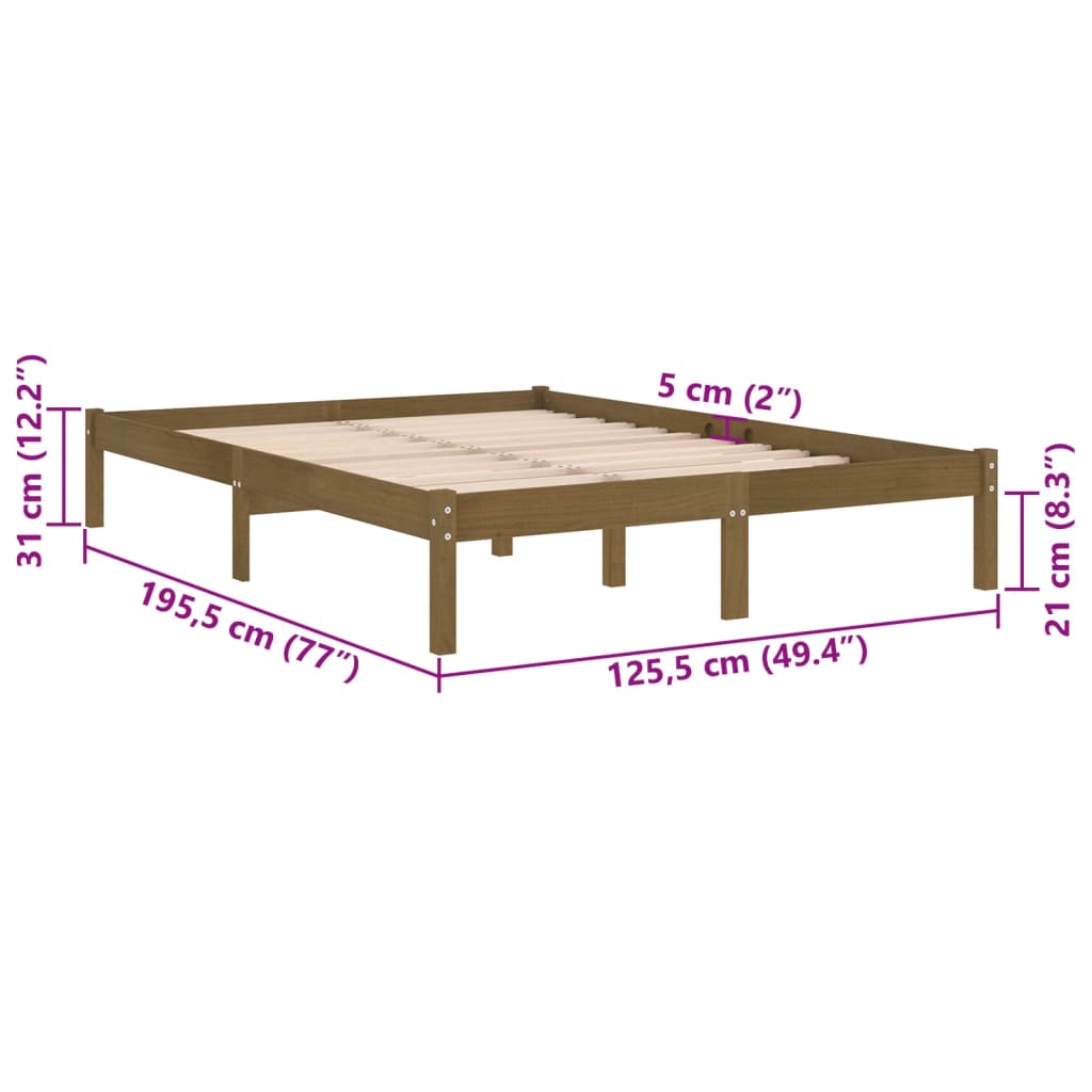 Bedframe massief grenenhout 140x190 cm