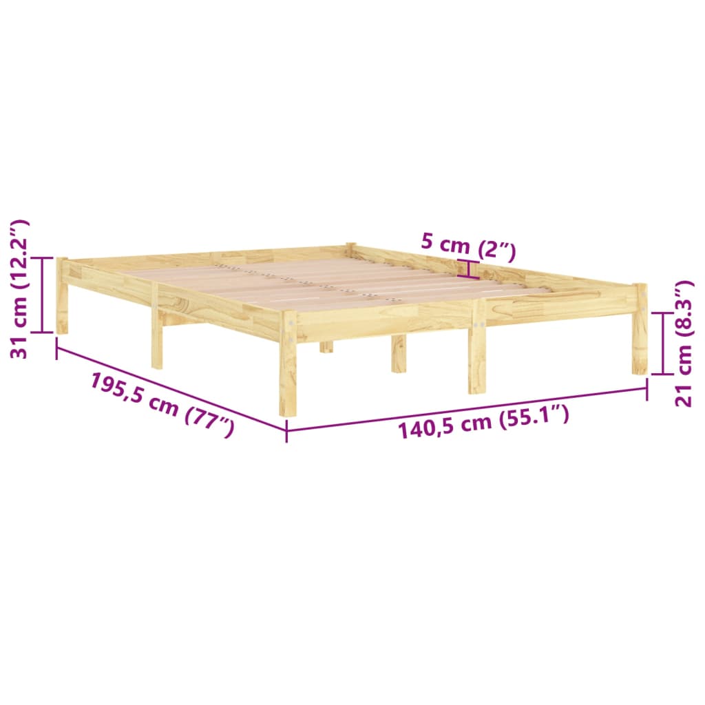 Bedframe massief grenenhout 140x190 cm