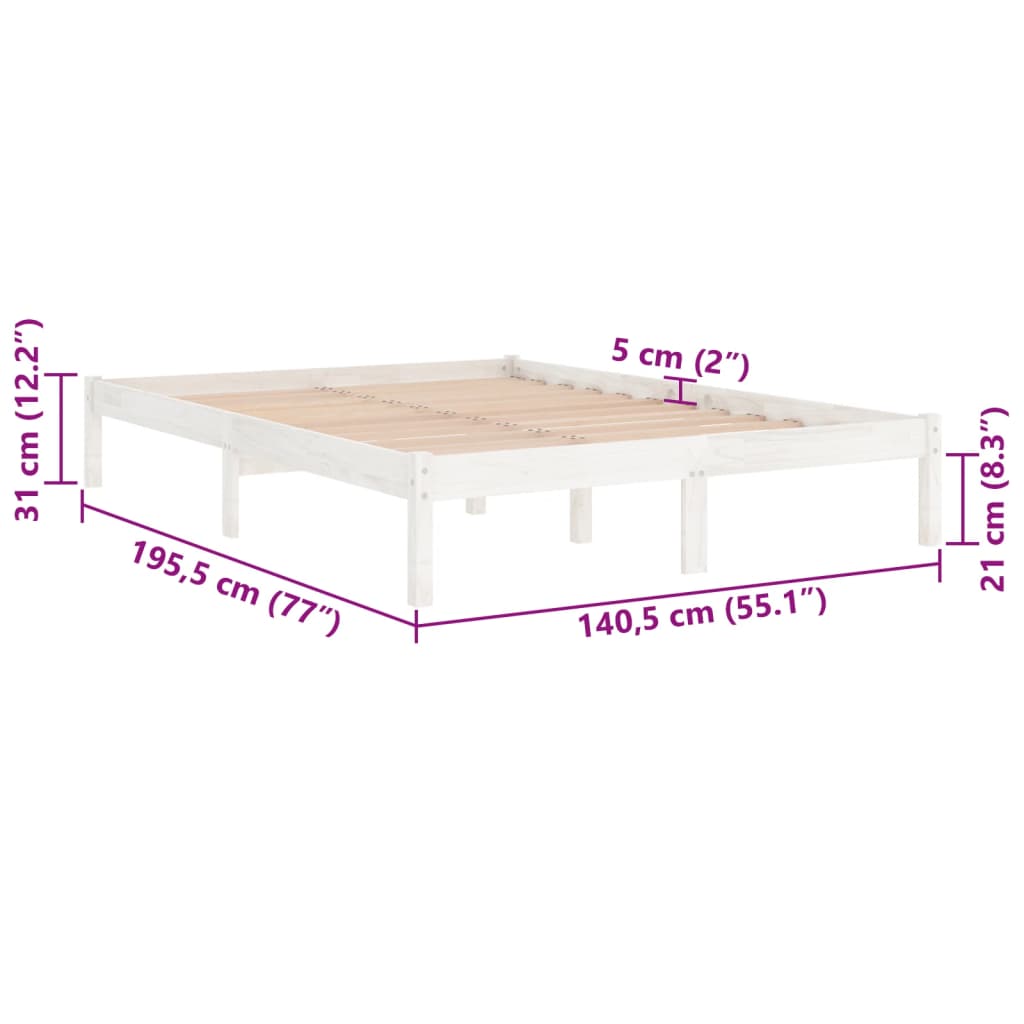 Bedframe massief grenenhout 140x190 cm