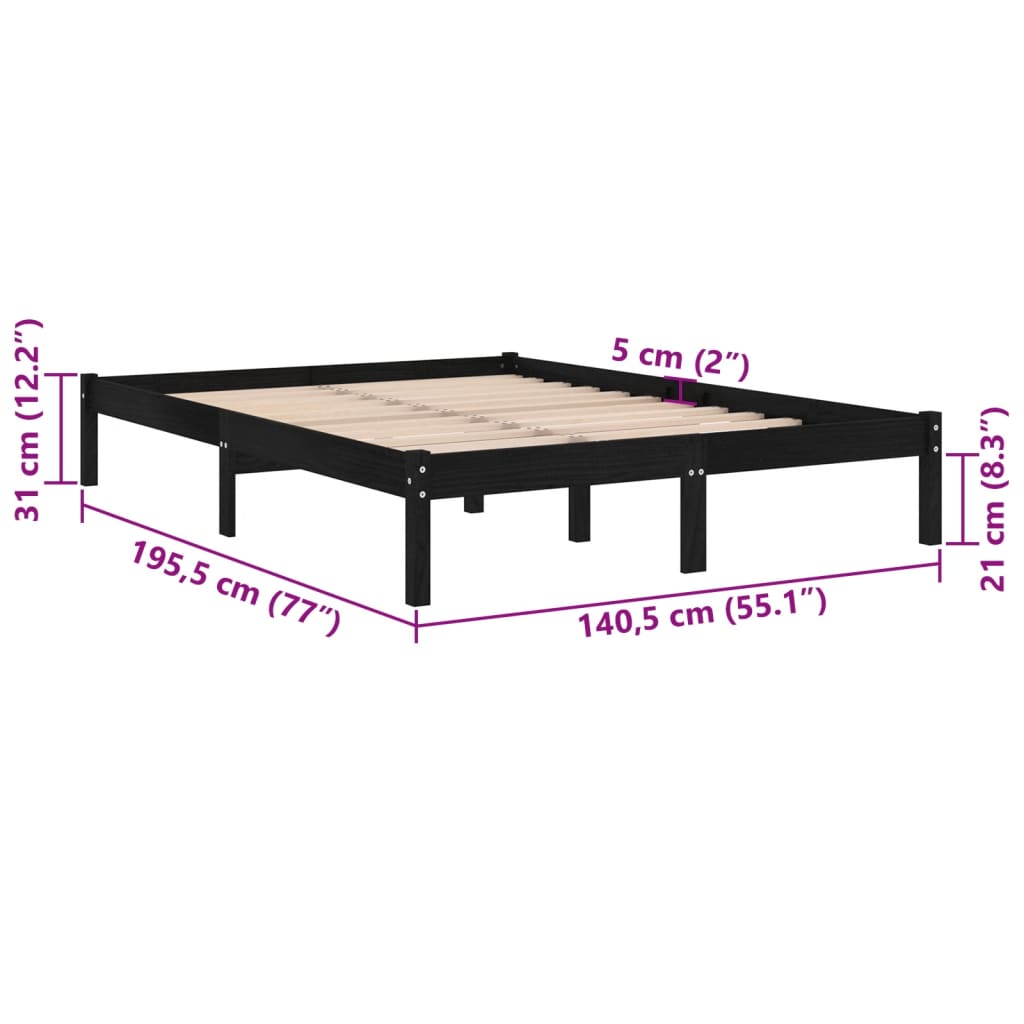 Bedframe massief grenenhout 140x190 cm