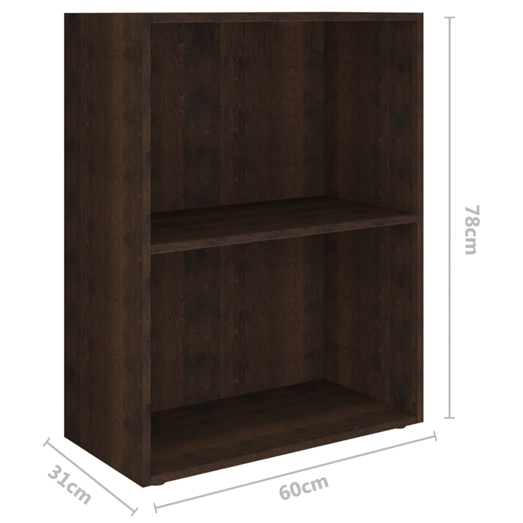 Boekenkast 60x31x78 cm bewerkt hout grijs eikenkleurig