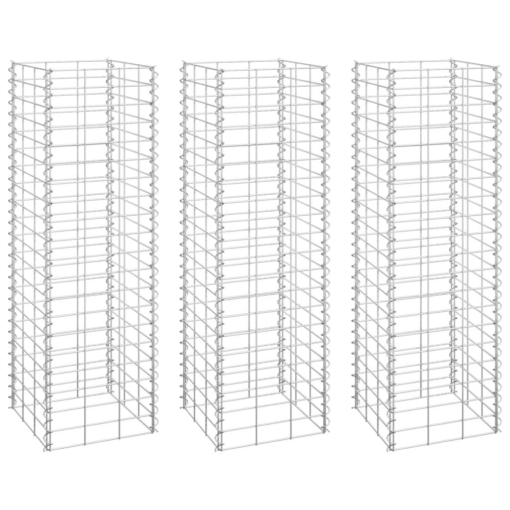 Schanskorf plantenbakken 4 st 30x30x50/100/150/200 cm ijzer