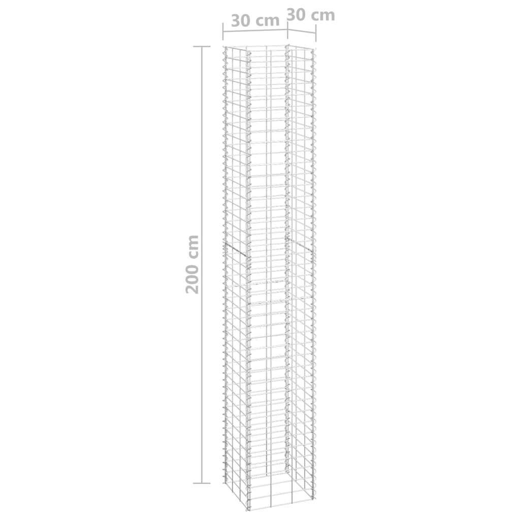 Schanskorf plantenbakken 3 st verhoogd 30x30x150 cm ijzer