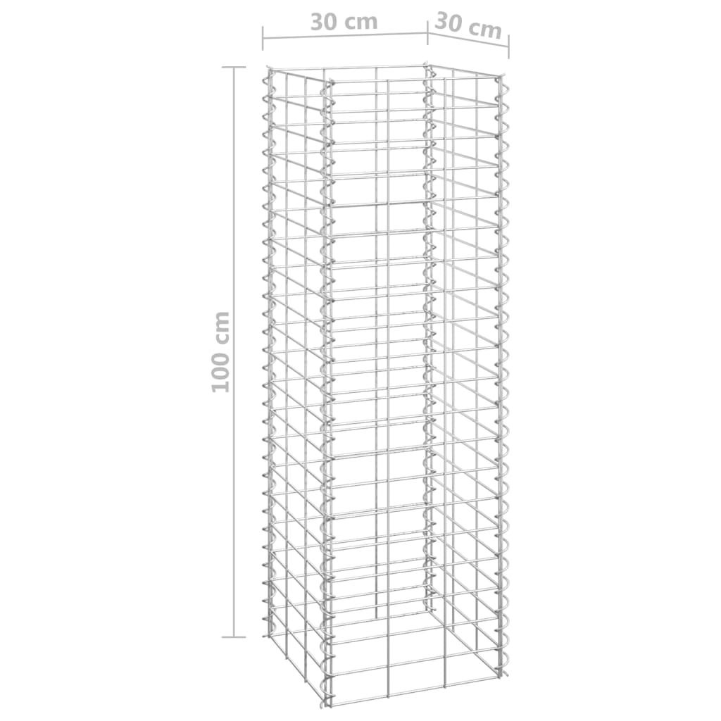 Schanskorf plantenbakken 3 st verhoogd 30x30x150 cm ijzer