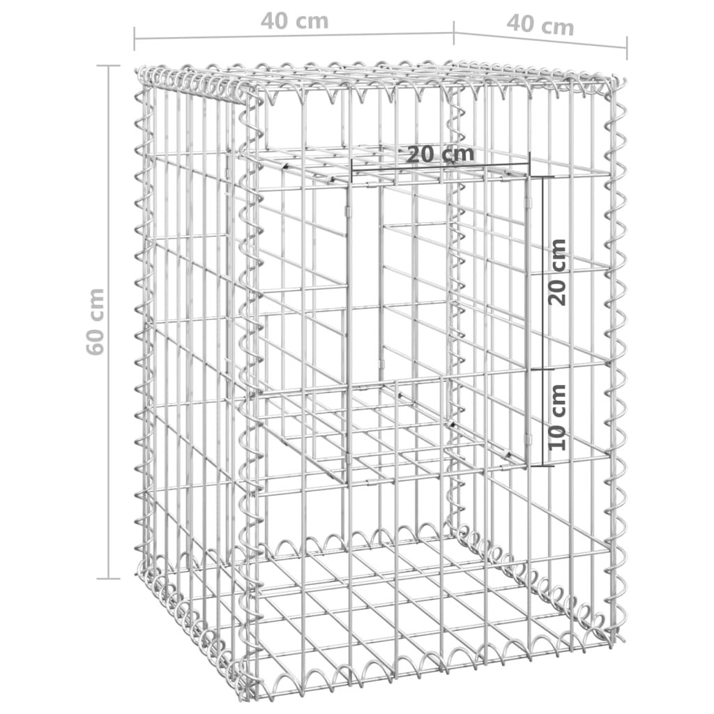 Schanskorf palen 2 st 40x40x140 cm ijzer