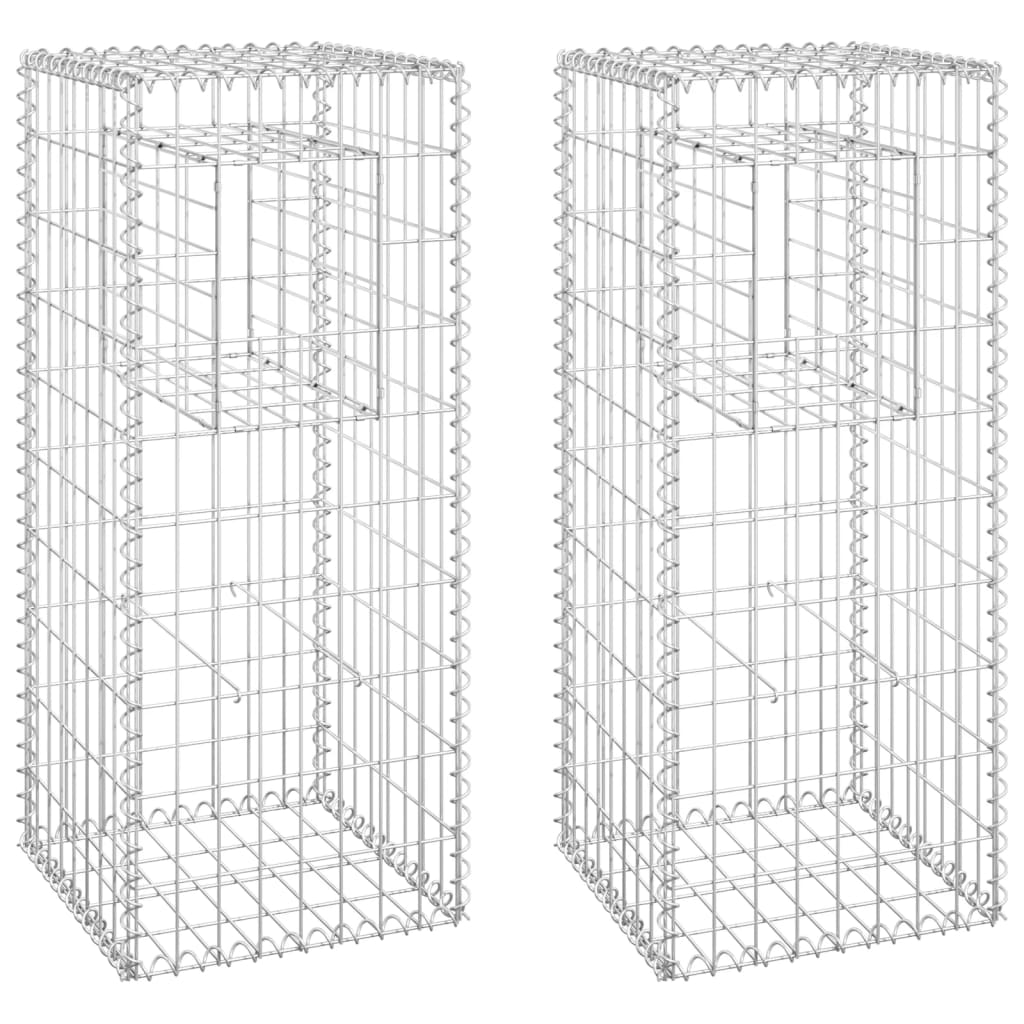 Schanskorf palen 2 st 40x40x140 cm ijzer