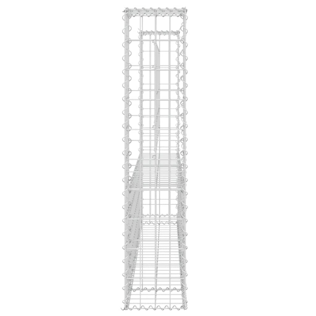 Schanskorf U-vormig met 6 palen 620x20x100 cm ijzer