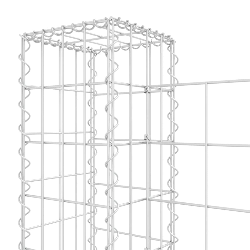 Schanskorf U-vormig met 6 palen 620x20x100 cm ijzer