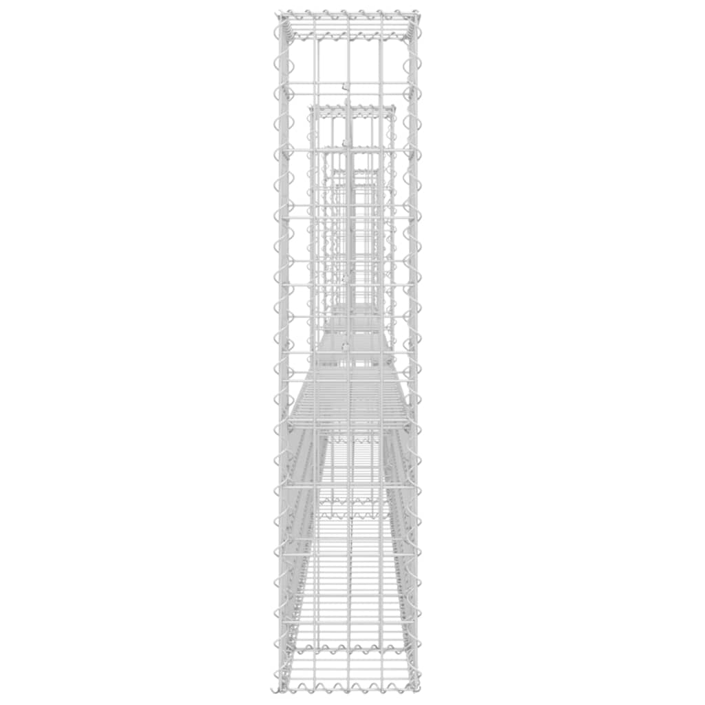 Schanskorf U-vormig met 6 palen 620x20x100 cm ijzer