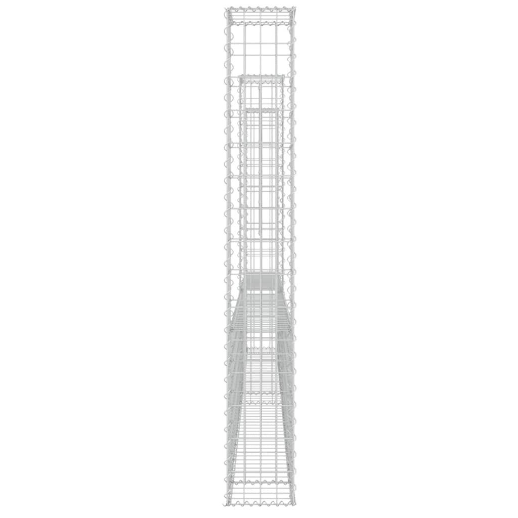 Schanskorf U-vormig met 6 palen 620x20x100 cm ijzer