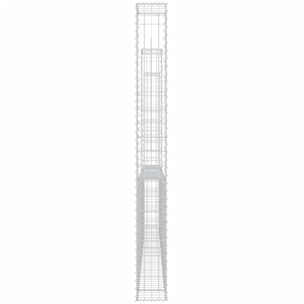 Schanskorf U-vormig met 6 palen 620x20x100 cm ijzer