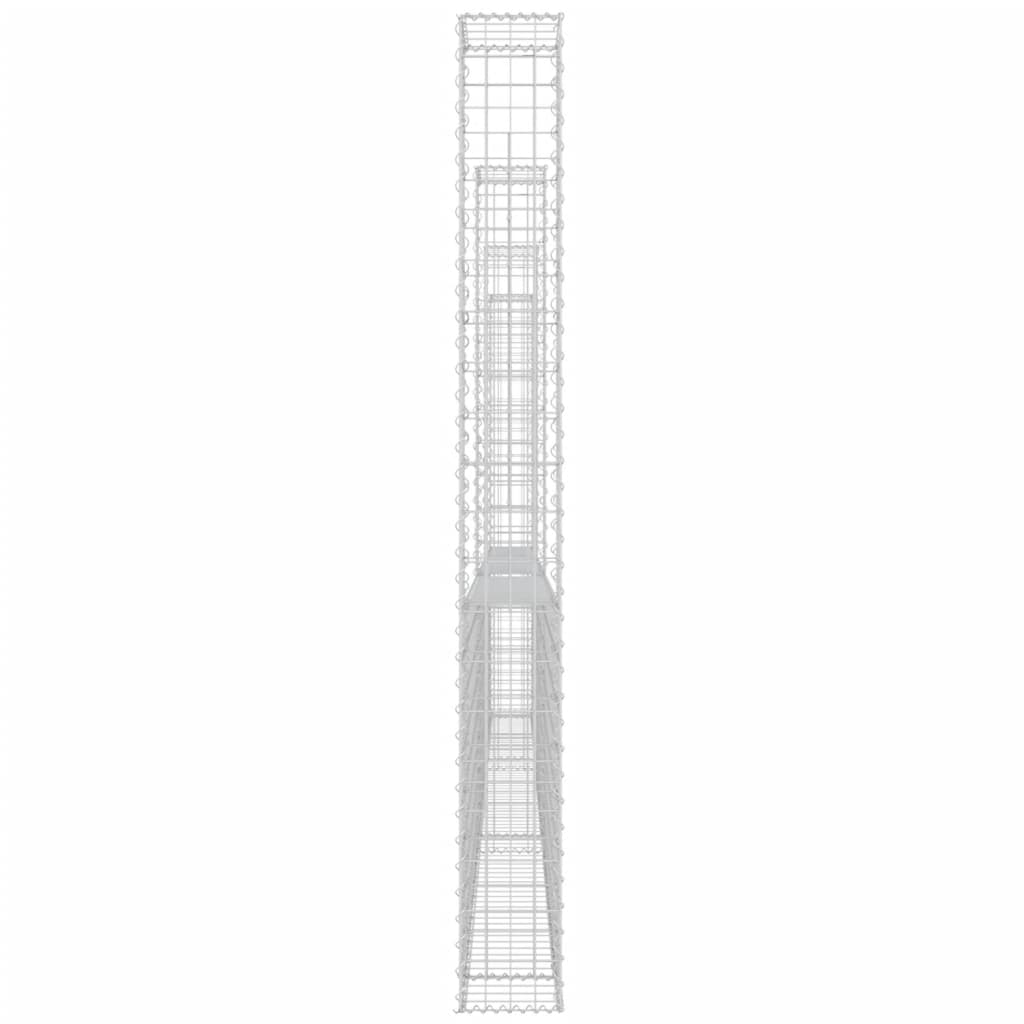 Schanskorf U-vormig met 6 palen 620x20x100 cm ijzer