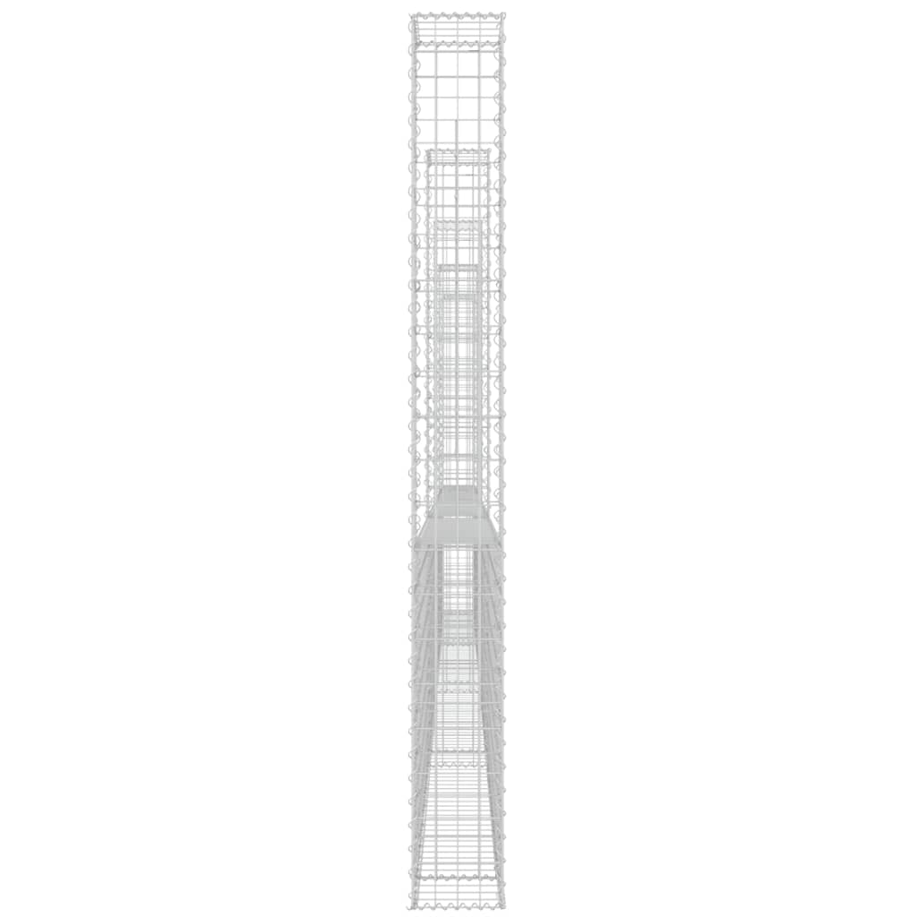 Schanskorf U-vormig met 6 palen 620x20x100 cm ijzer