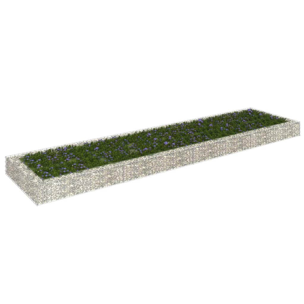 Jardinière gabion surélevée 400x100x20 cm en acier galvanisé