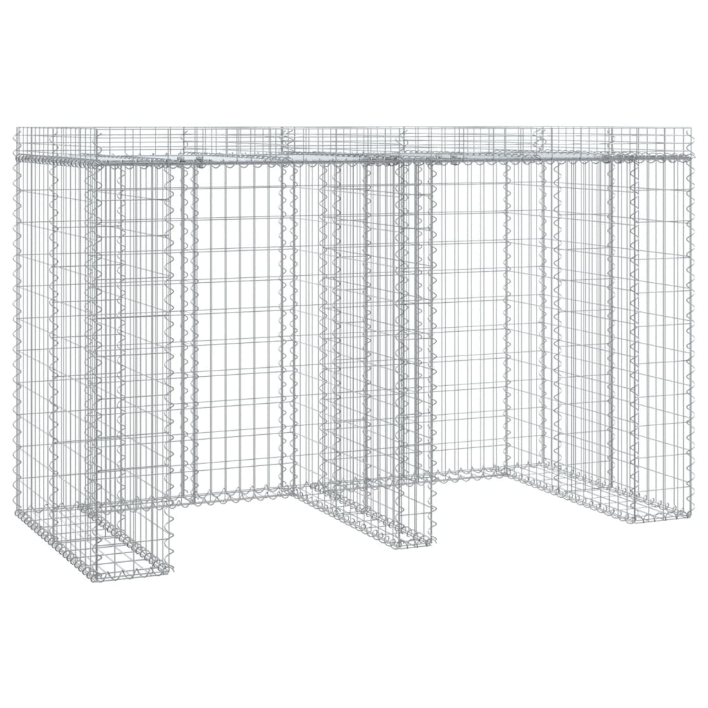 Panier gabion pour poubelle 270x91x120 cm en fer galvanisé