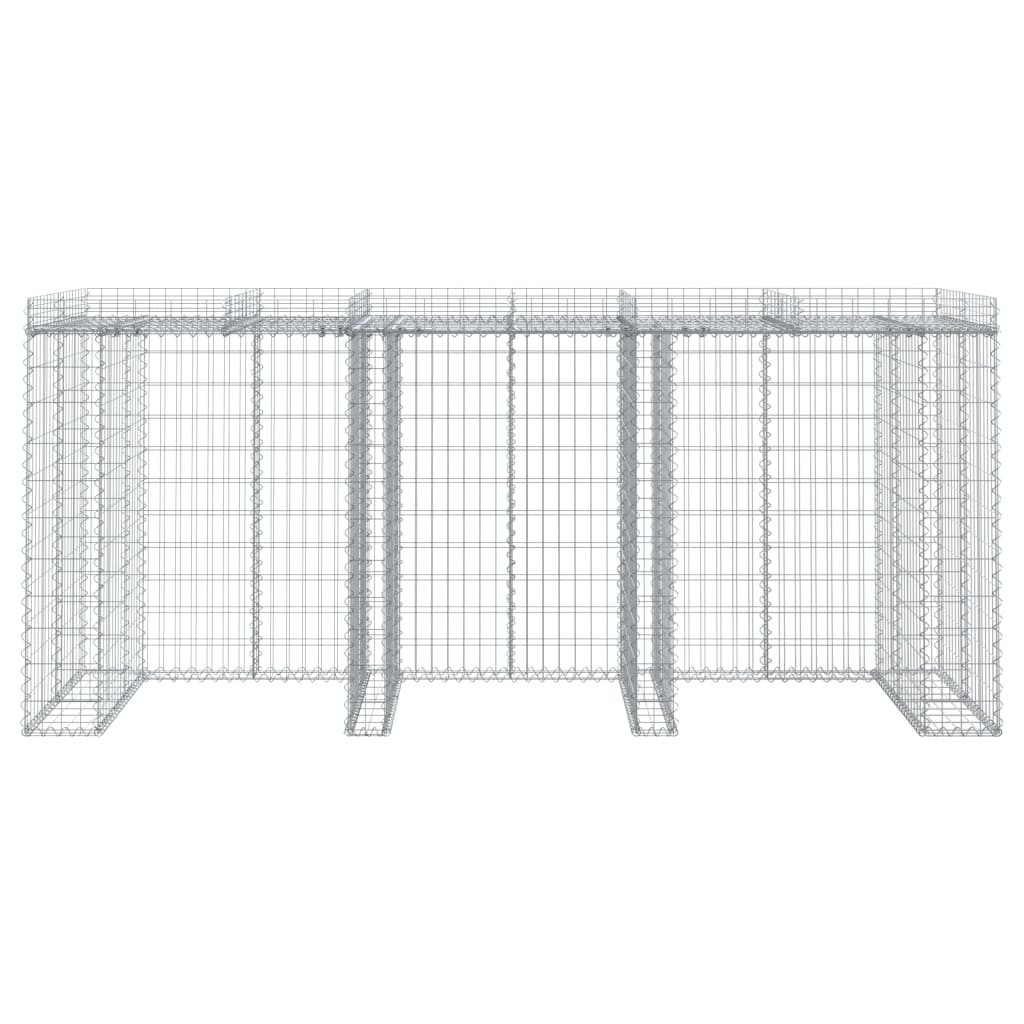 Panier gabion pour poubelle 270x91x120 cm en fer galvanisé