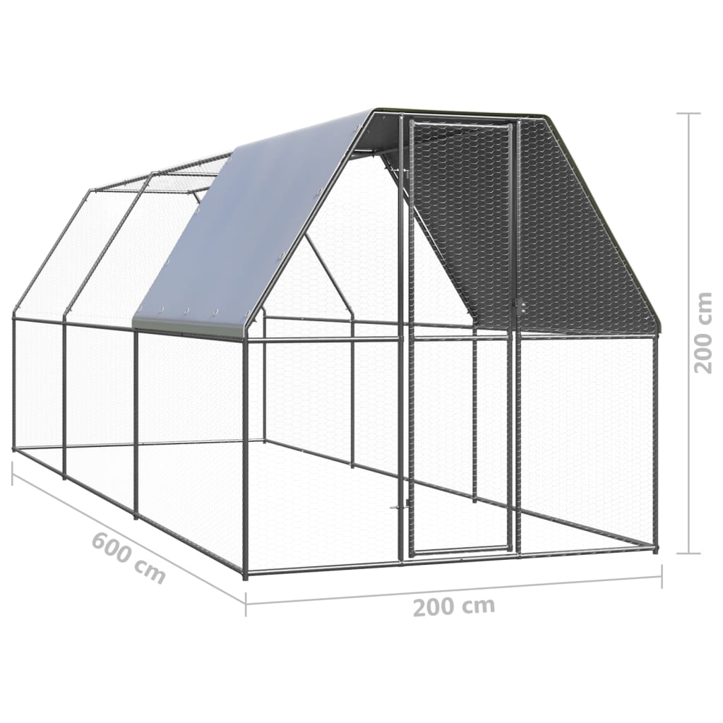 Kippenhok 3x6x2 m gegalvaniseerd staal