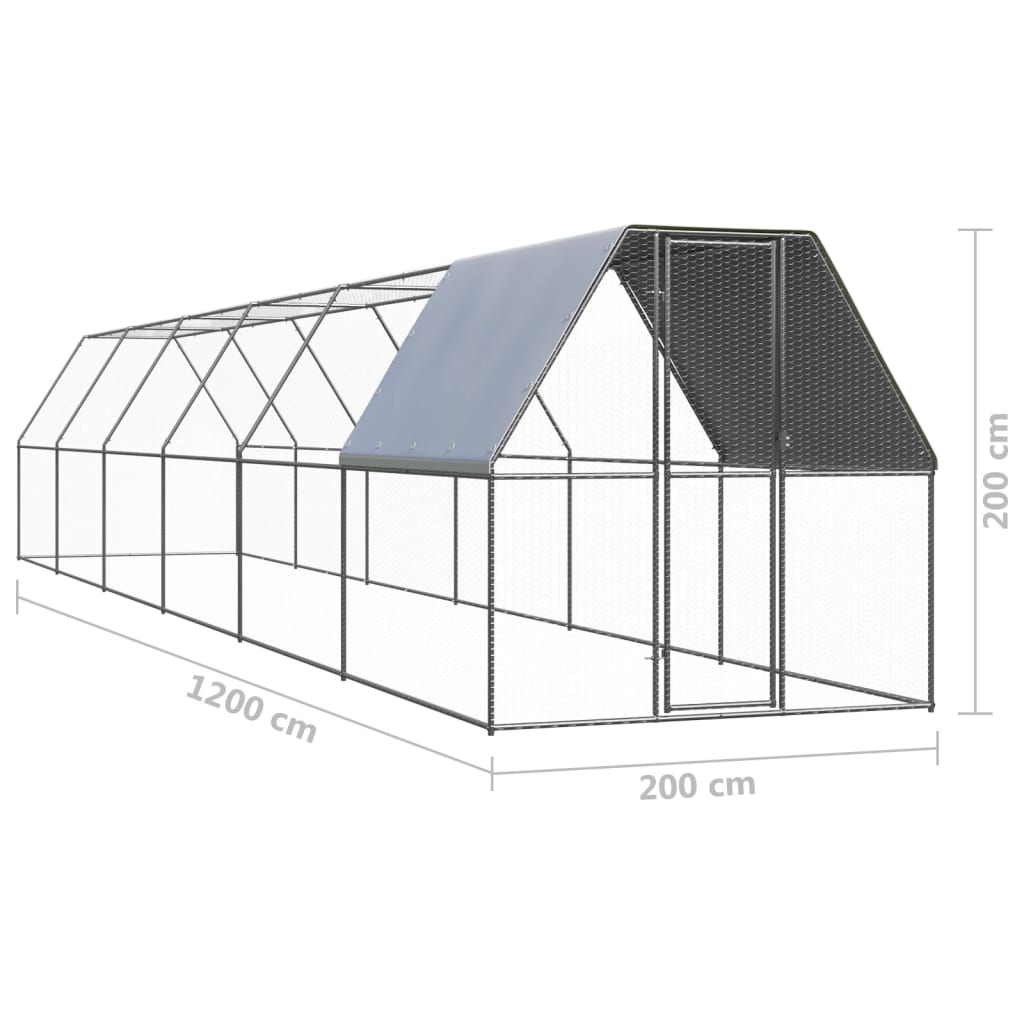 Kippenhok 3x6x2 m gegalvaniseerd staal