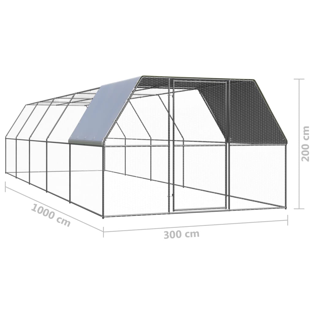 Kippenhok 3x6x2 m gegalvaniseerd staal