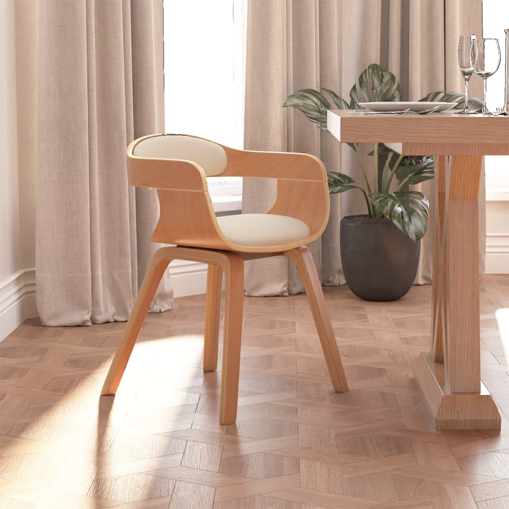 Chaise de salle à manger simili cuir et bois courbé noir