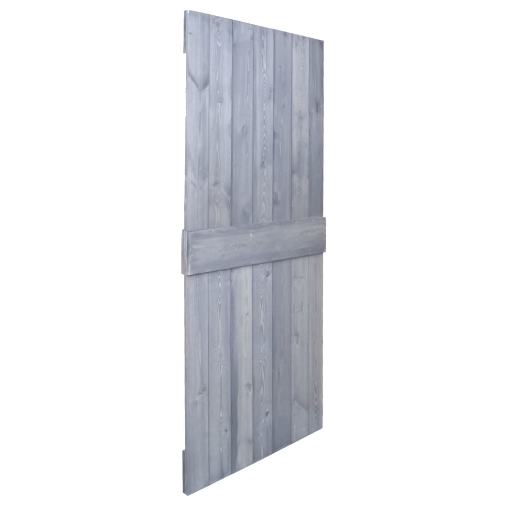 Porte coulissante avec ferrures 80x210 cm en pin massif