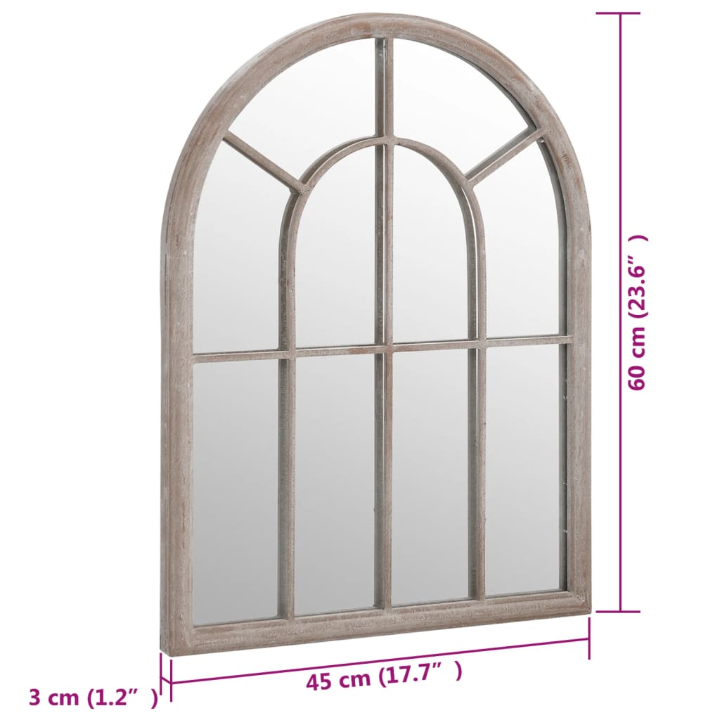 Miroir de jardin 60x45 cm fer couleur sable