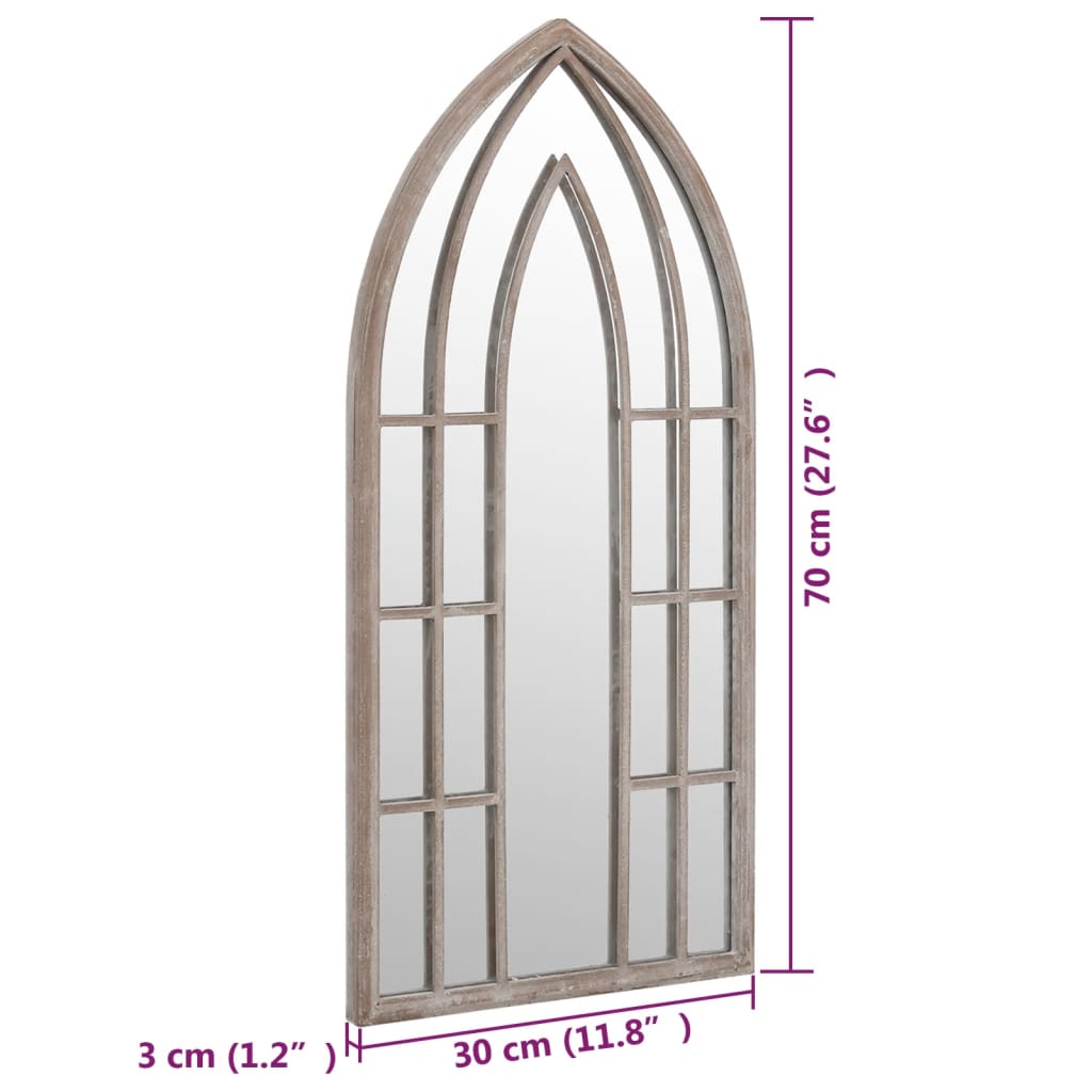 Miroir de jardin 70x30 cm fer couleur sable