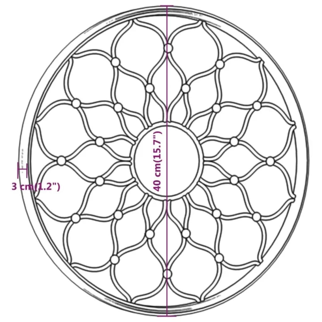 Tuinspiegel rond 40x3 cm ijzer zandkleurig