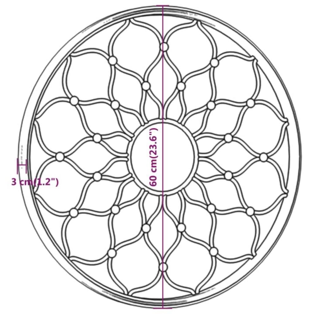 Tuinspiegel rond 40x3 cm ijzer zandkleurig