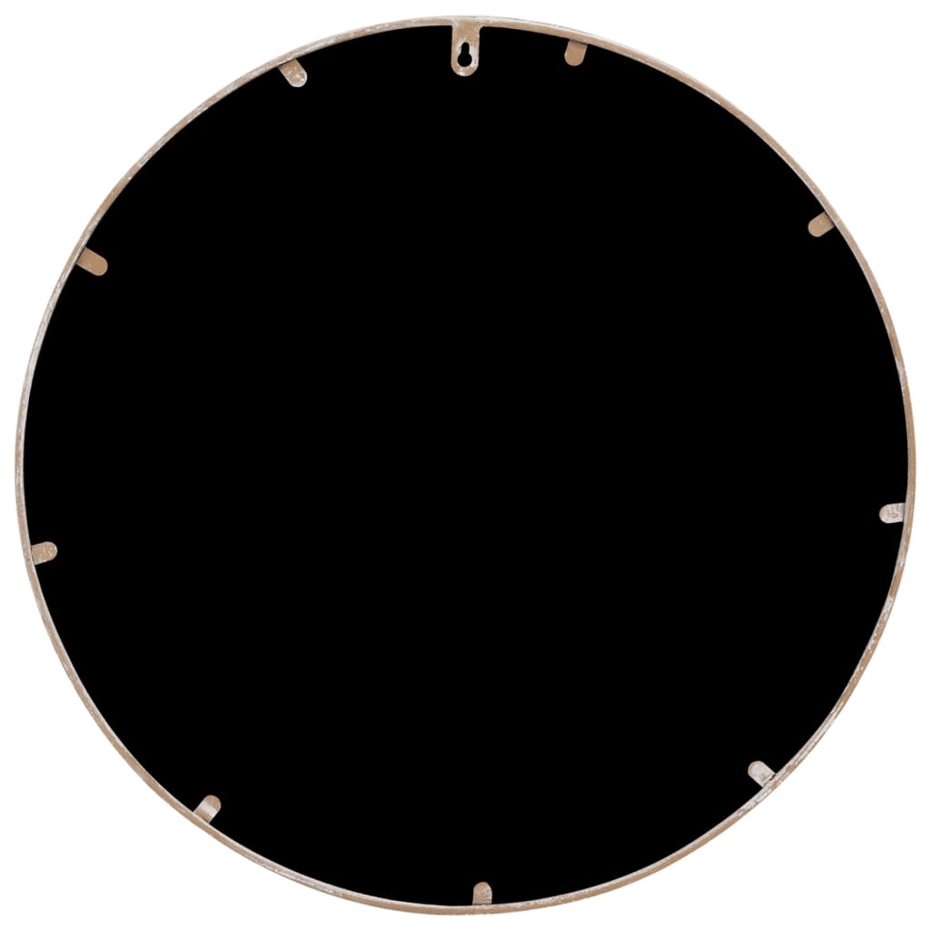 Miroir de jardin rond 60x2,5 cm en fer couleur sable