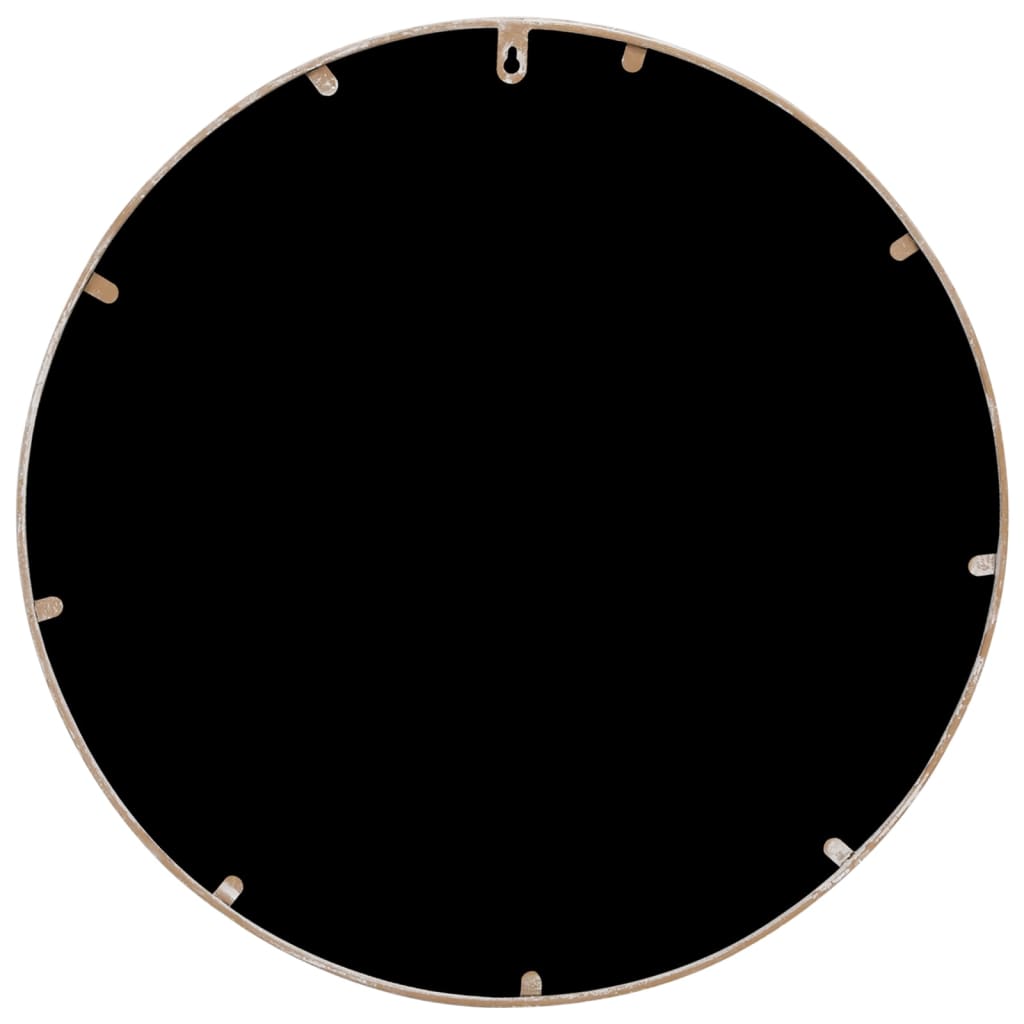 Miroir de jardin rond 60x2,5 cm en fer couleur sable