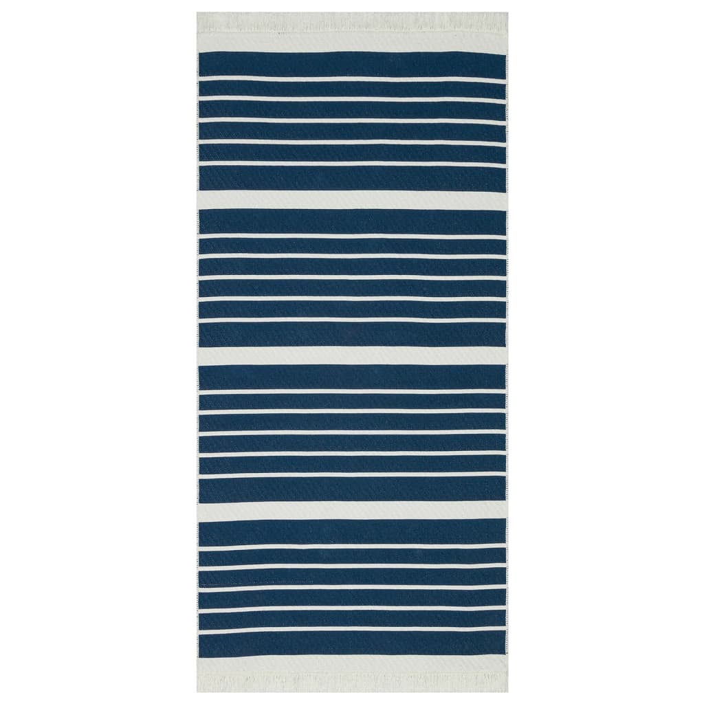 Vloerkleed 160x230 cm katoen marineblauw