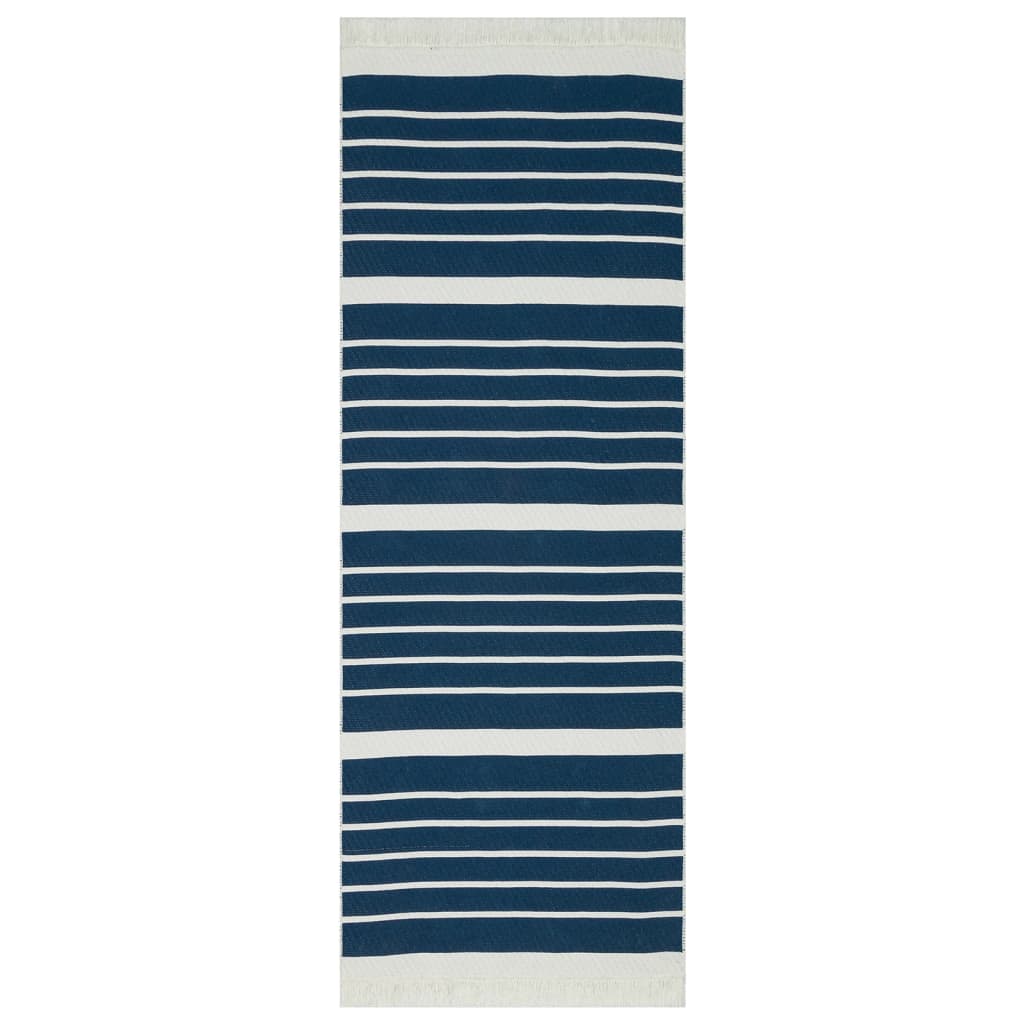 Vloerkleed 160x230 cm katoen marineblauw