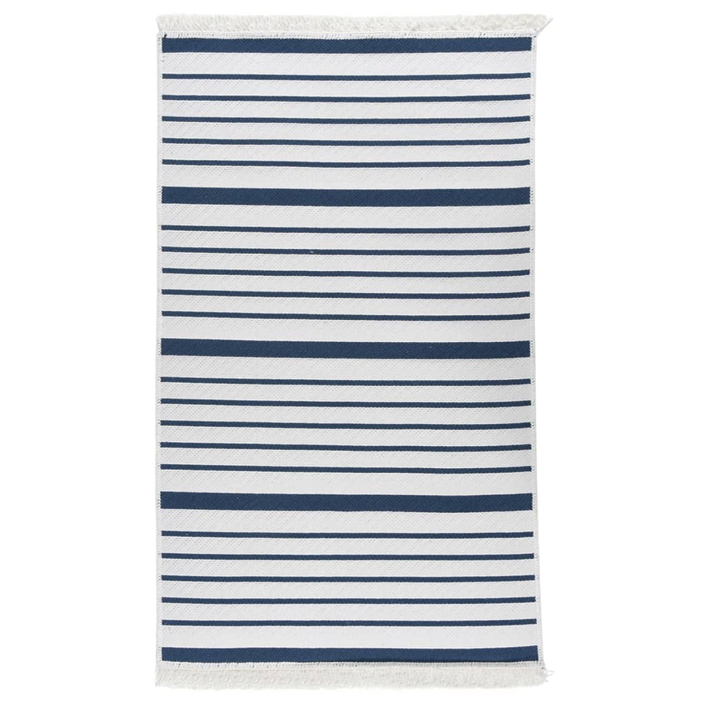 Tapis 160x230 cm coton bleu marine