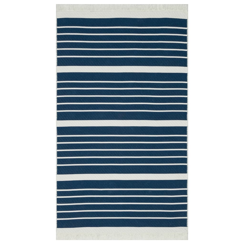 Tapis 160x230 cm coton bleu marine