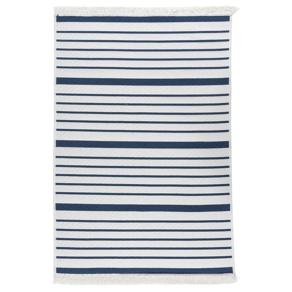 Tapis 160x230 cm coton bleu marine