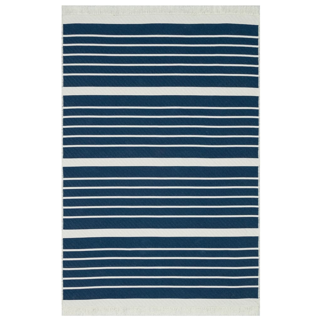 Tapis 160x230 cm coton bleu marine