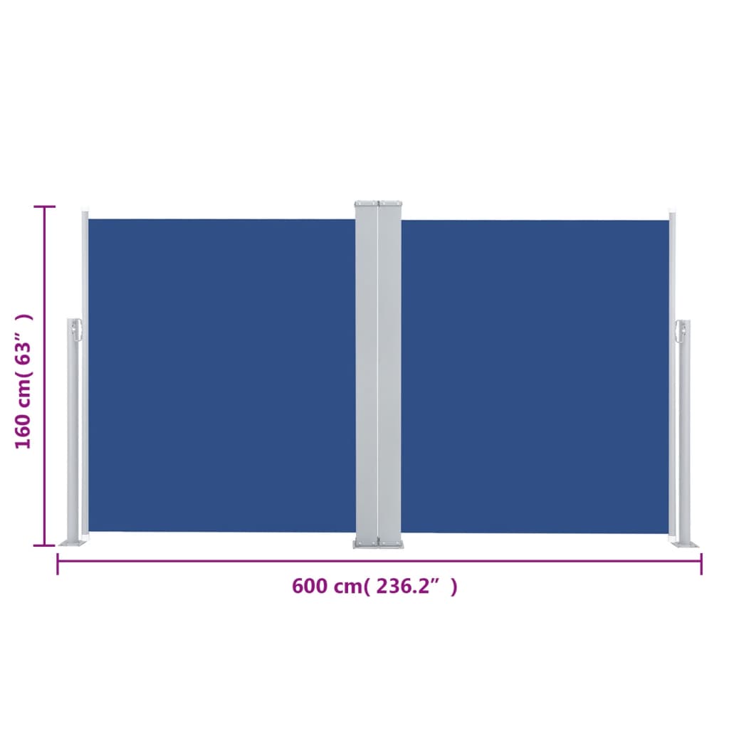 Windscherm uittrekbaar 160x600 cm rood