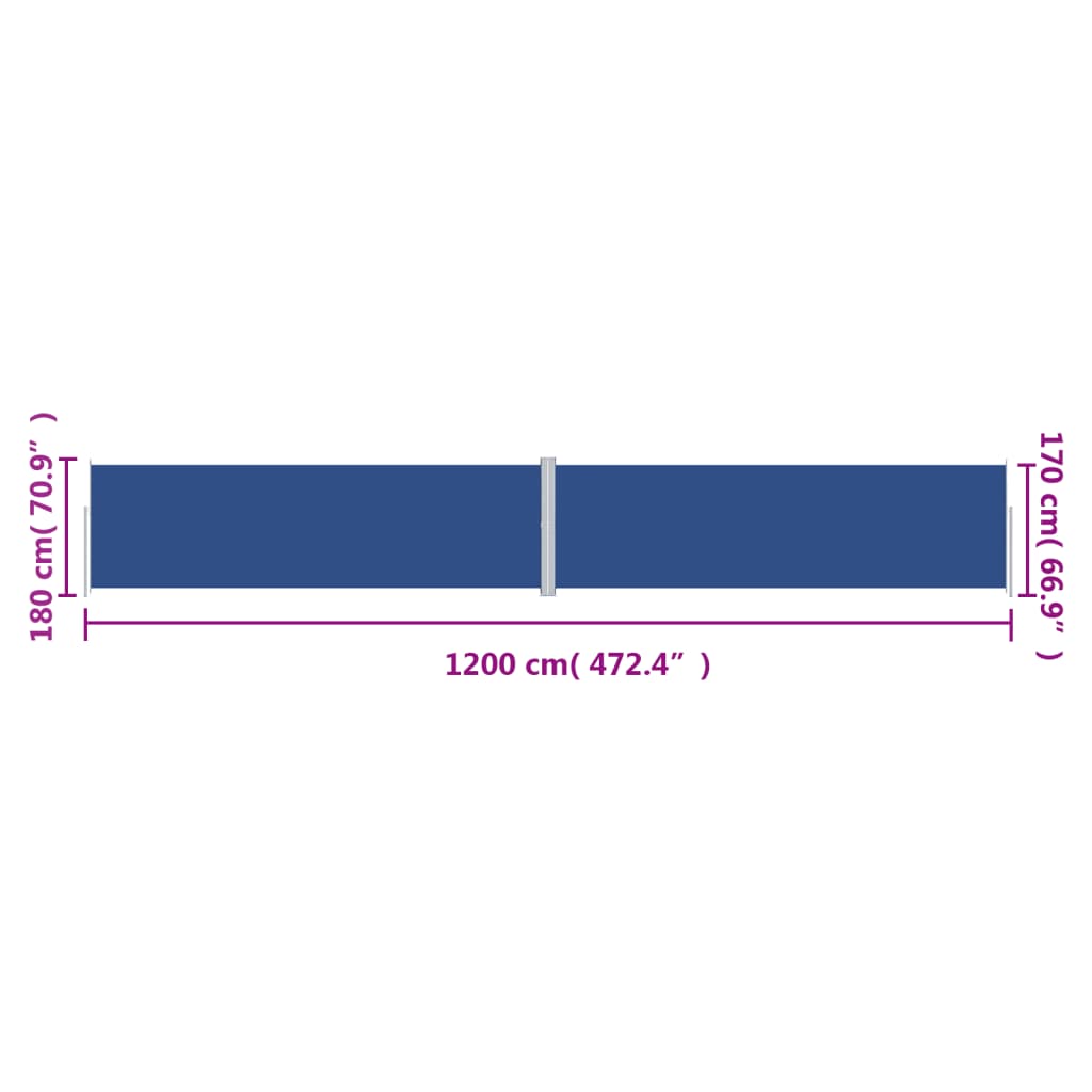 Windscherm uittrekbaar 180x1200 cm crèmekleurig