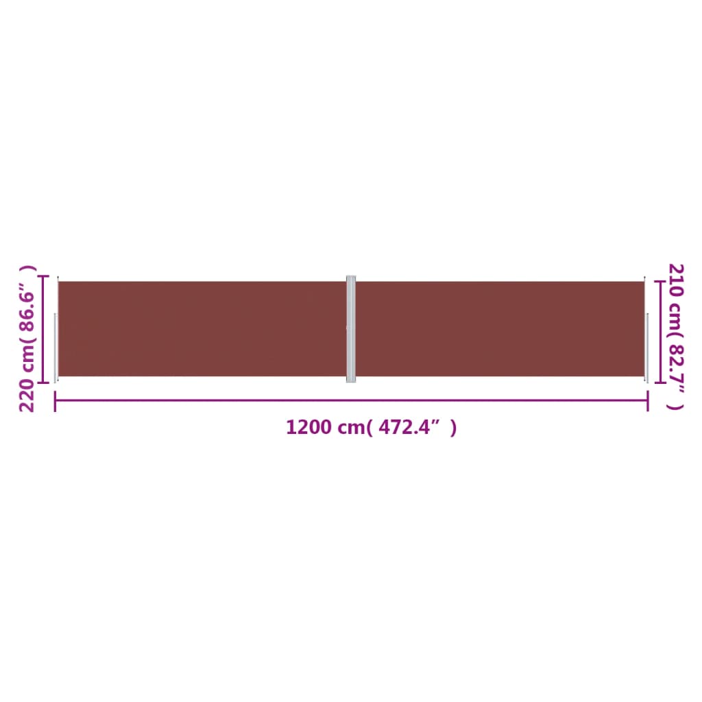 Windscherm uittrekbaar 180x1200 cm crèmekleurig